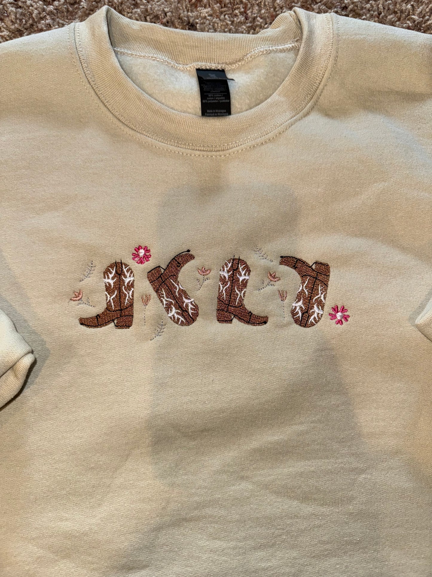 Cowgirl Boots - Embroidered Crewneck