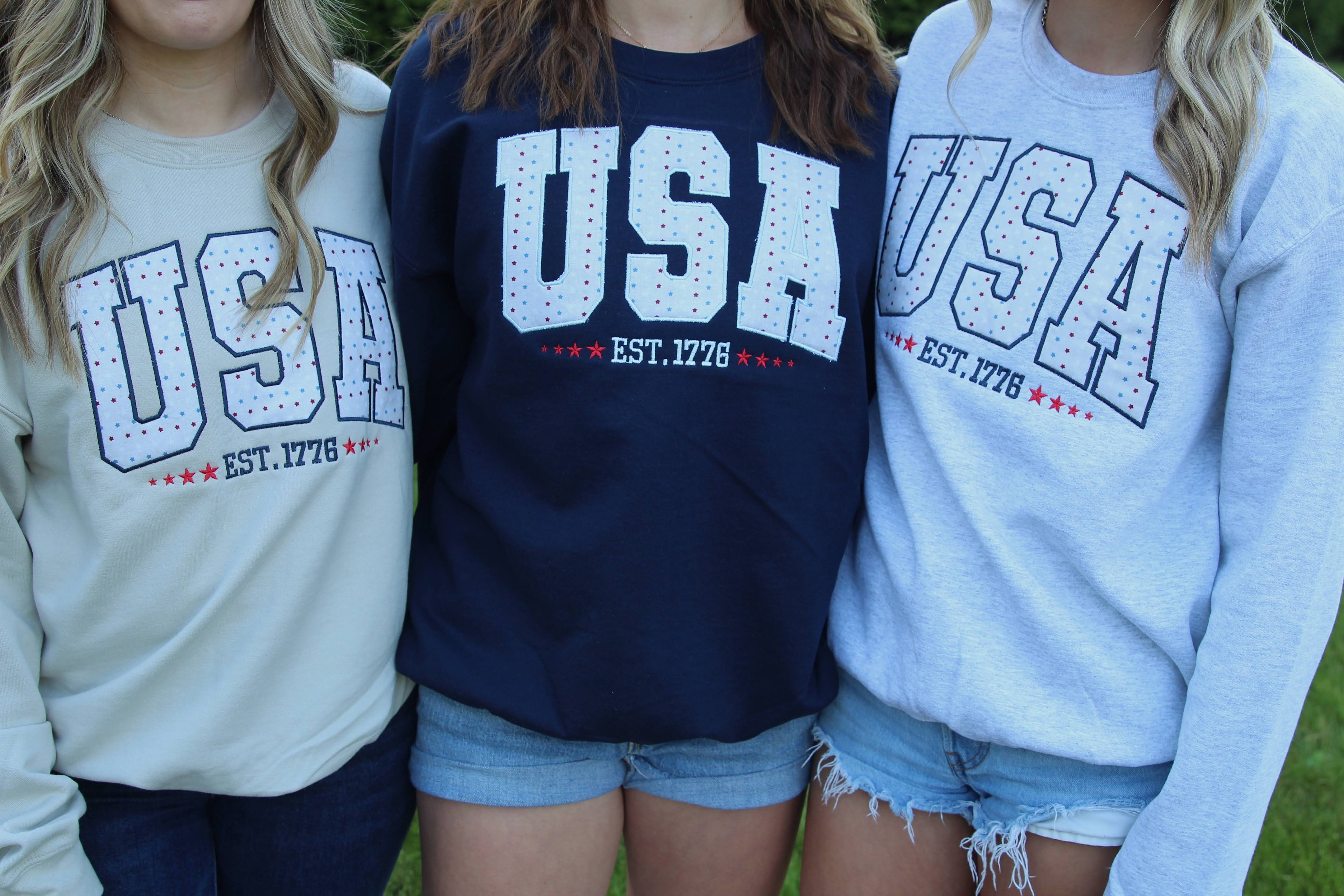 USA - Embroidered Crew